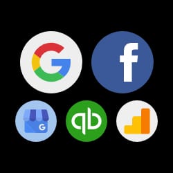 Icons of services that can be handled from business center Icons of services that can be handled from business center
